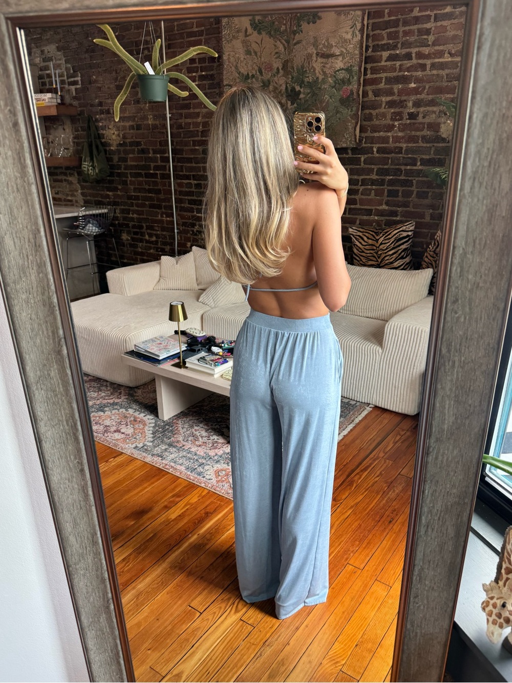 Chic Matching CO-ORD Light Blue Wide-Leg Set - Picture 10 of 16